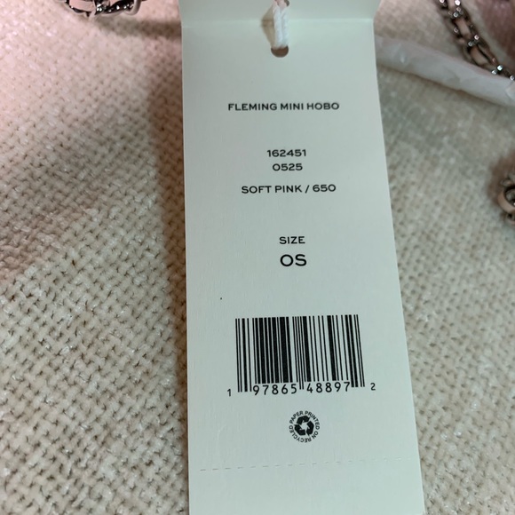 NEW Tory Burch Soft Fleming Pink Quilted Mini Hobo Crossbody Bag/Mini Handbag - Picture 16 of 16